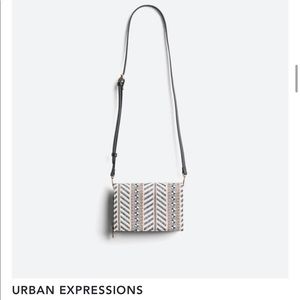Urban Expressions, patterned small purse, black brown and tan